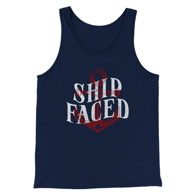 Ship Faced Men/Unisex Tank Top Navy | Funny Shirt from Famous In Real Life