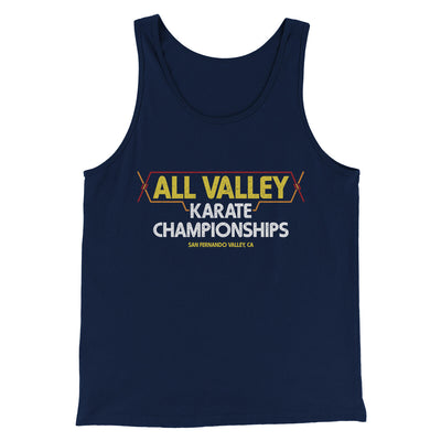 All Valley Karate Championships Funny Movie Men/Unisex Tank Top Navy | Funny Shirt from Famous In Real Life