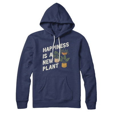 Happiness Is A New Plant Hoodie Navy | Funny Shirt from Famous In Real Life