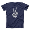 Peace Skeleton Hand Men/Unisex T-Shirt Navy | Funny Shirt from Famous In Real Life