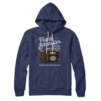 Frank Bannister Psychic Investigator Hoodie Navy | Funny Shirt from Famous In Real Life