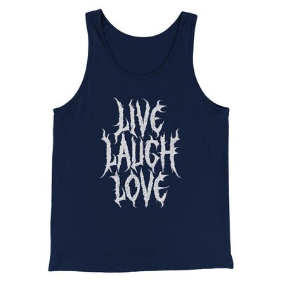 Death Metal Live Laugh Love Funny Men/Unisex Tank Top Navy | Funny Shirt from Famous In Real Life