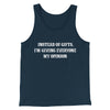 Instead Of Gifts I’m Giving Everyone My Opinion Men/Unisex Tank Top Navy | Funny Shirt from Famous In Real Life