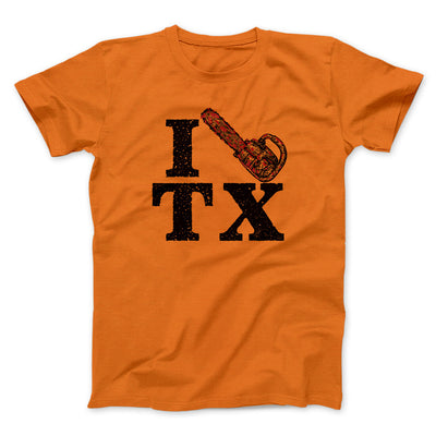 I Chainsaw Texas Funny Movie Men/Unisex T-Shirt Orange | Funny Shirt from Famous In Real Life