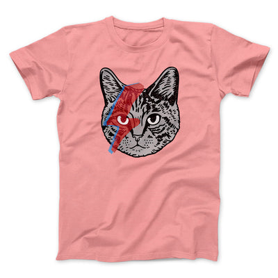 Bowie Cat Men/Unisex T-Shirt Pink | Funny Shirt from Famous In Real Life