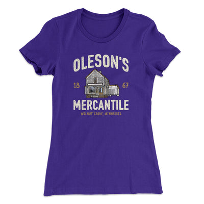 Oleson's Mercantile Women's T-Shirt Purple Rush | Funny Shirt from Famous In Real Life