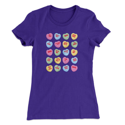 Candy Heart Anti-Valentines Women's T-Shirt Purple Rush | Funny Shirt from Famous In Real Life