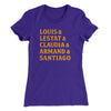 Interview Vampire Names Women's T-Shirt Purple Rush | Funny Shirt from Famous In Real Life