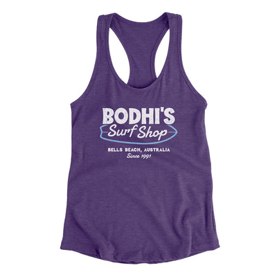 Bodhi's Surf Shop Women's Racerback Tank Purple Rush | Funny Shirt from Famous In Real Life