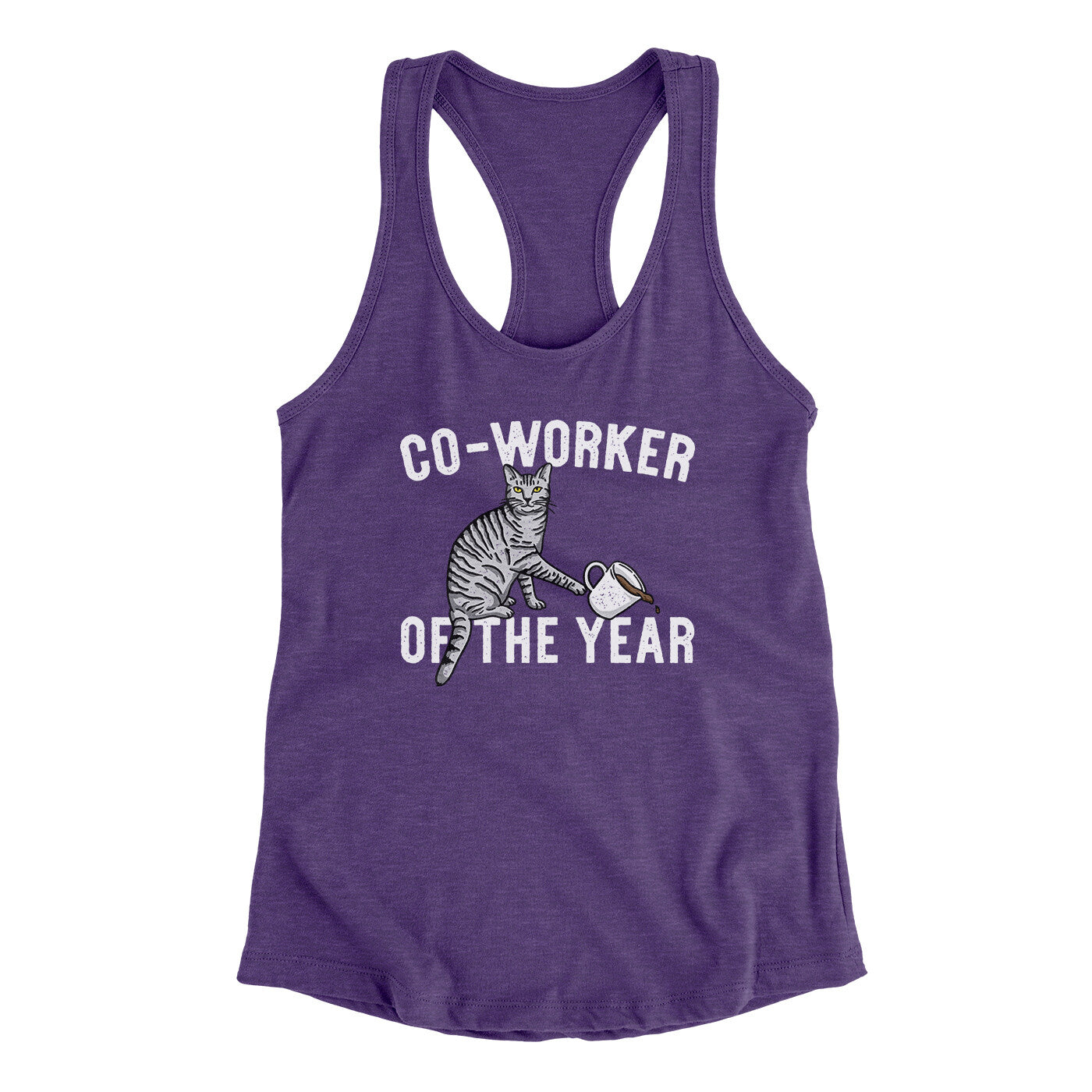 Co-Worker Of The Year Funny Women's Racerback Tank | Funny Shirt from Famous In Real Life