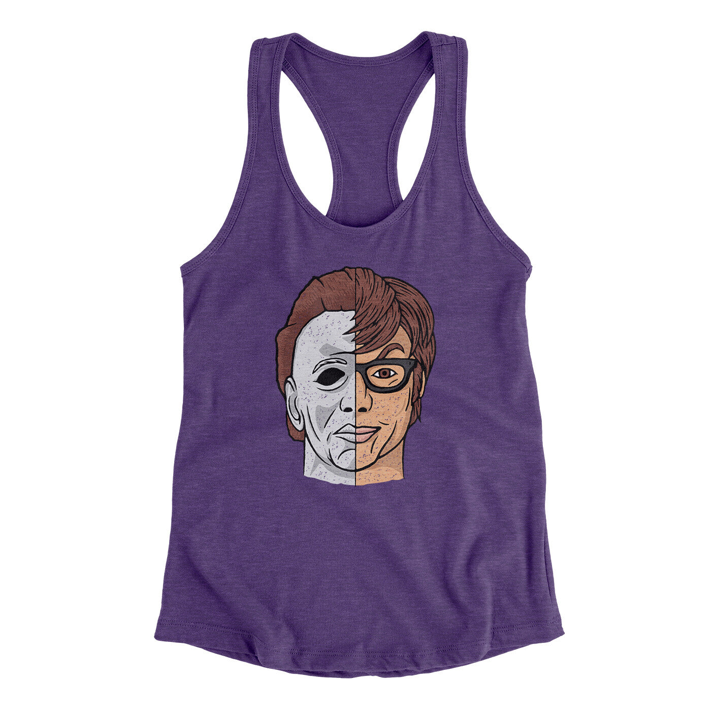Michael Myers Women's Racerback Tank Purple Rush | Funny Shirt from Famous In Real Life