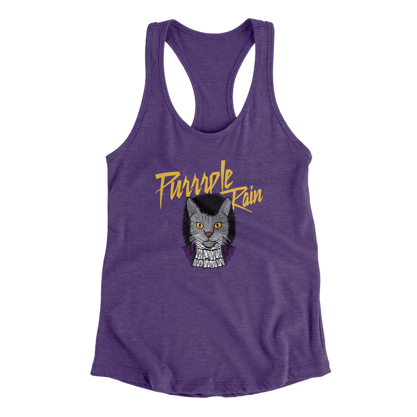 Purrrple Rain Women's Racerback Tank | Funny Shirt from Famous In Real Life