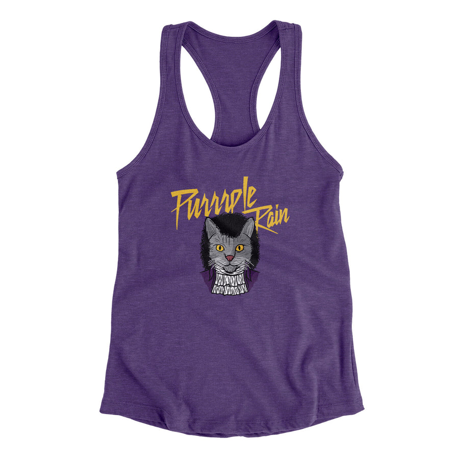 Purrrple Rain Women's Racerback Tank | Funny Shirt from Famous In Real Life