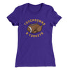 Touchdowns And Turkeys Funny Thanksgiving Women's T-Shirt Purple Rush | Funny Shirt from Famous In Real Life