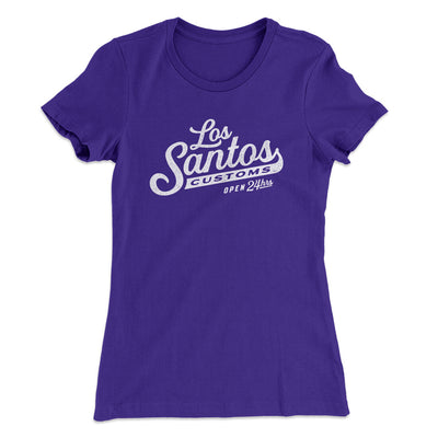 Los Santos Customs Women's T-Shirt Purple Rush | Funny Shirt from Famous In Real Life