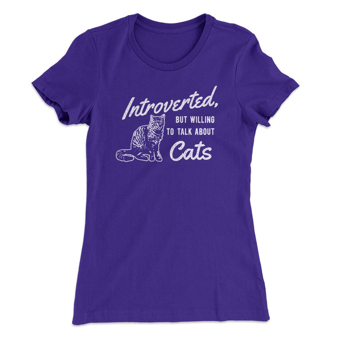 Introverted But Willing To Talk About Cats Women's T-Shirt | Funny Shirt from Famous In Real Life