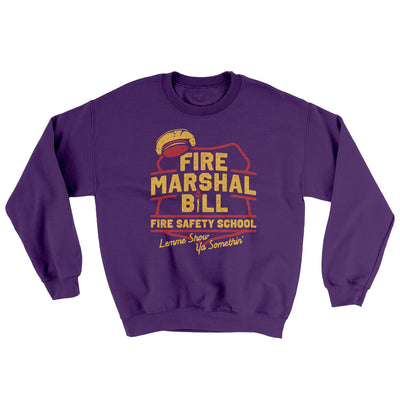 Fire Marshal Bill Fire Safety School Ugly Sweater Purple | Funny Shirt from Famous In Real Life