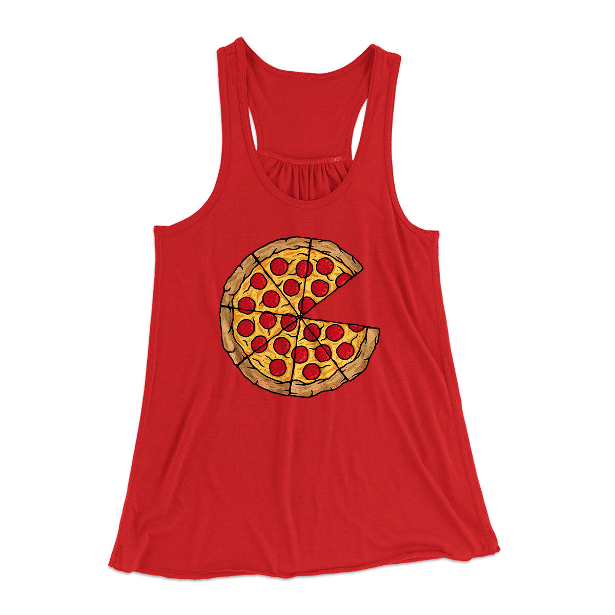 Pizza Slice Couple's Shirt Women's Flowey Racerback Tank Top | Funny Shirt from Famous In Real Life