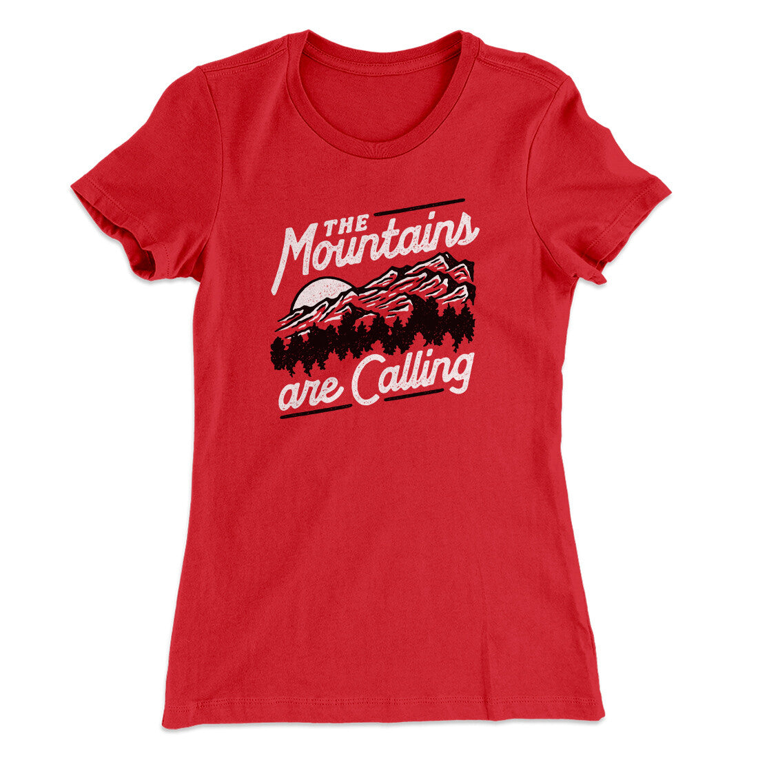 The Mountains Are Calling Women's T-Shirt Red | Funny Shirt from Famous In Real Life