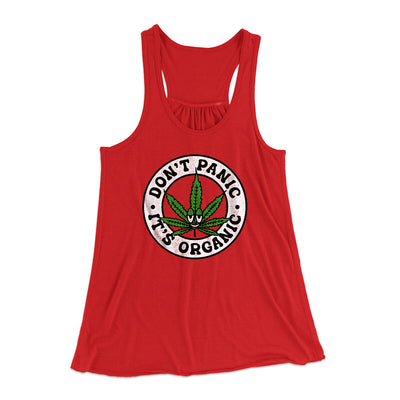 Don't Panic It's Organic Women's Flowey Racerback Tank Top Red | Funny Shirt from Famous In Real Life