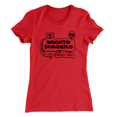 Bronto Burgers Women's T-Shirt Red | Funny Shirt from Famous In Real Life