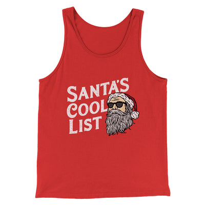 Santa’s Cool List Men/Unisex Tank Top Red | Funny Shirt from Famous In Real Life