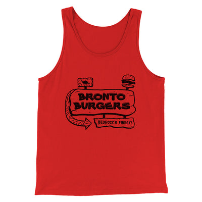 Bronto Burgers Men/Unisex Tank Top Red | Funny Shirt from Famous In Real Life