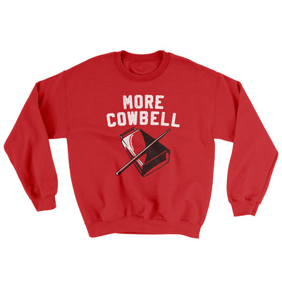 More Cowbell Ugly Sweater Red | Funny Shirt from Famous In Real Life