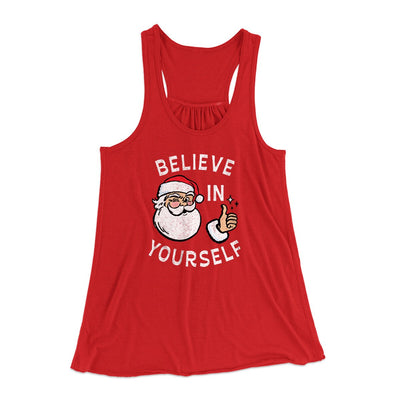 Believe In Yourself Women's Flowey Racerback Tank Top Red | Funny Shirt from Famous In Real Life