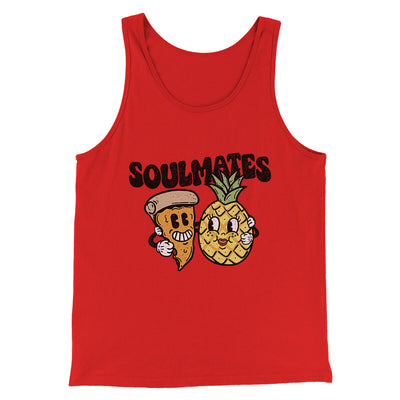 Soulmates Pineapple & Pizza Men/Unisex Tank Top Red | Funny Shirt from Famous In Real Life
