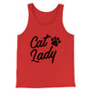 Cat Lady Men/Unisex Tank Top Red | Funny Shirt from Famous In Real Life
