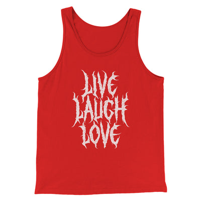 Death Metal Live Laugh Love Funny Men/Unisex Tank Top Red | Funny Shirt from Famous In Real Life