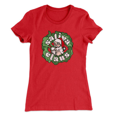 Sativa Claus Women's T-Shirt Red | Funny Shirt from Famous In Real Life