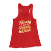 Here For A Gourd Time Women's Flowey Racerback Tank Top Red | Funny Shirt from Famous In Real Life