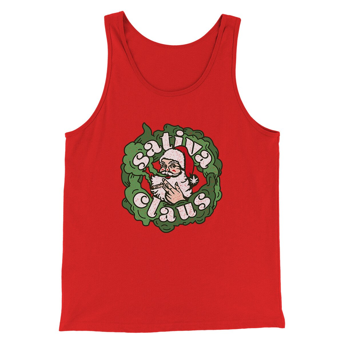 Sativa Claus Men/Unisex Tank Top | Funny Shirt from Famous In Real Life