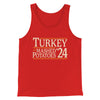 Turkey & Mashed Potatoes 2024 Funny Thanksgiving Men/Unisex Tank Top Red | Funny Shirt from Famous In Real Life