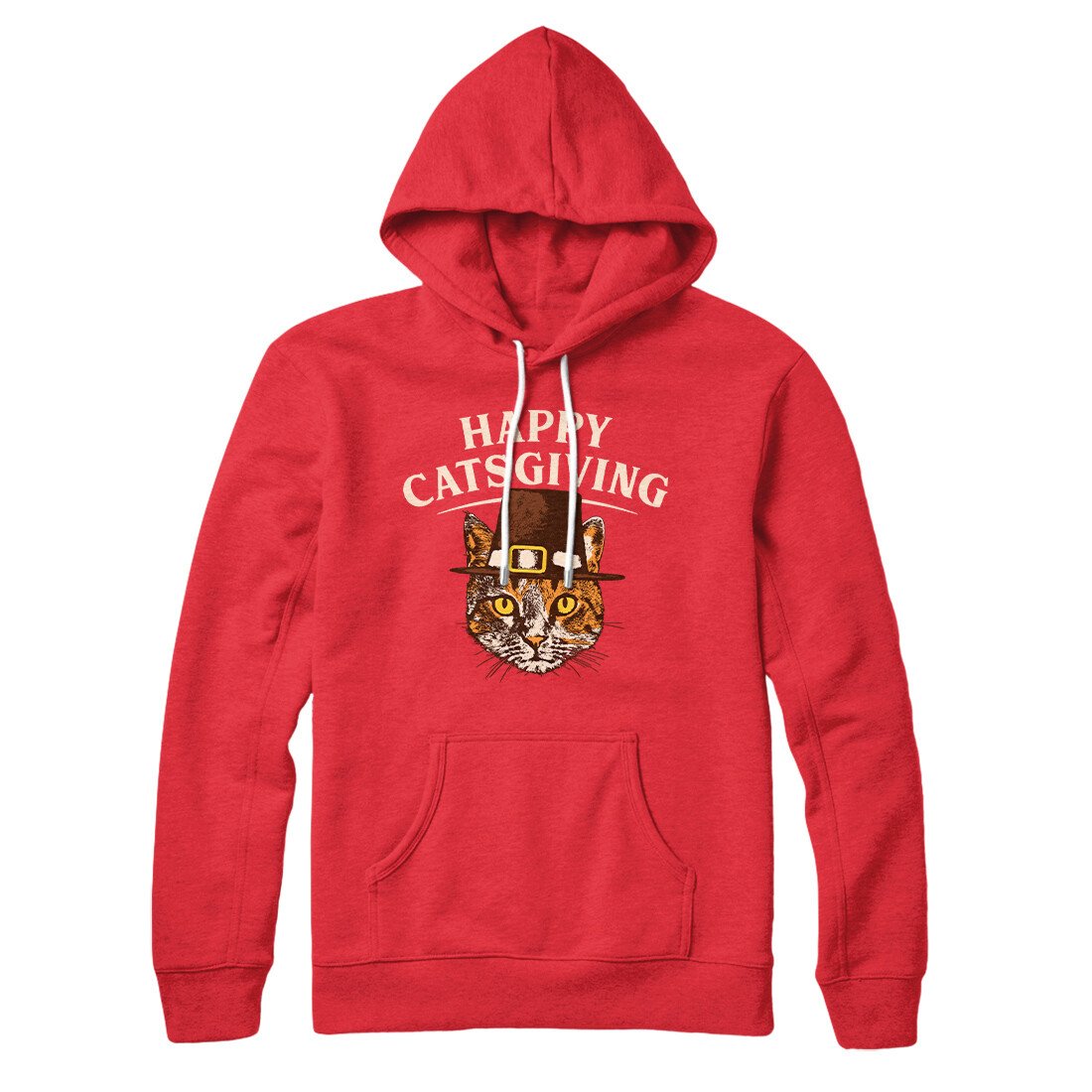 Happy Catsgiving Hoodie Red | Funny Shirt from Famous In Real Life