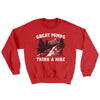 Great Minds Think A Hike Ugly Sweater Red | Funny Shirt from Famous In Real Life