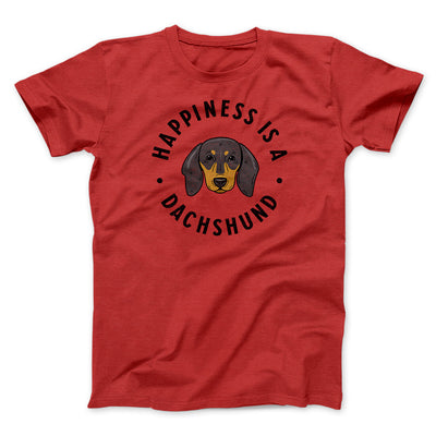 Happiness Is A Dachshund Men/Unisex T-Shirt Red | Funny Shirt from Famous In Real Life