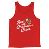 Beer And Christmas Cheer Men/Unisex Tank Top Red | Funny Shirt from Famous In Real Life