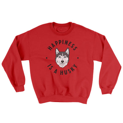 Happiness Is A Husky Ugly Sweater Red | Funny Shirt from Famous In Real Life