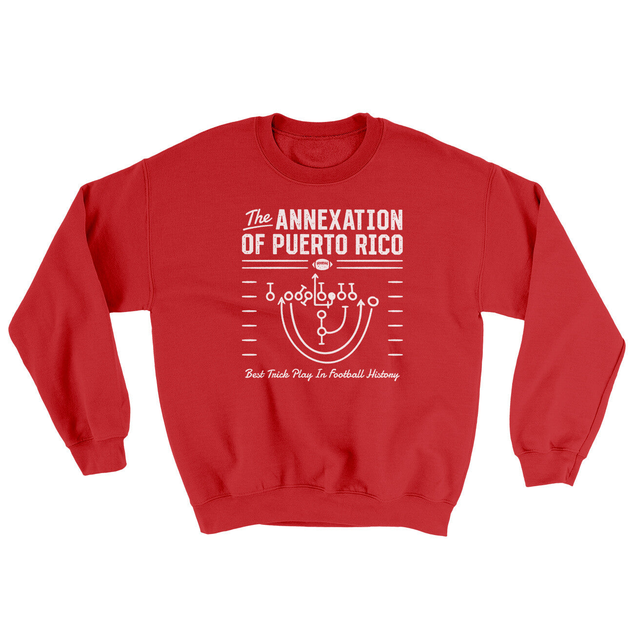 The Annexation Of Puerto Rico Ugly Sweater Red | Funny Shirt from Famous In Real Life