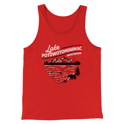 Lake Potowotominimac Funny Movie Men/Unisex Tank Top Red | Funny Shirt from Famous In Real Life