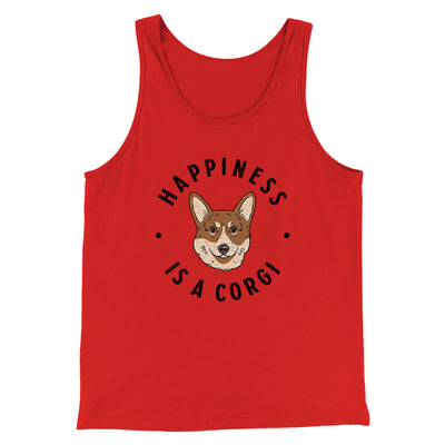 Happiness Is A Corgi Men/Unisex Tank Top Red | Funny Shirt from Famous In Real Life