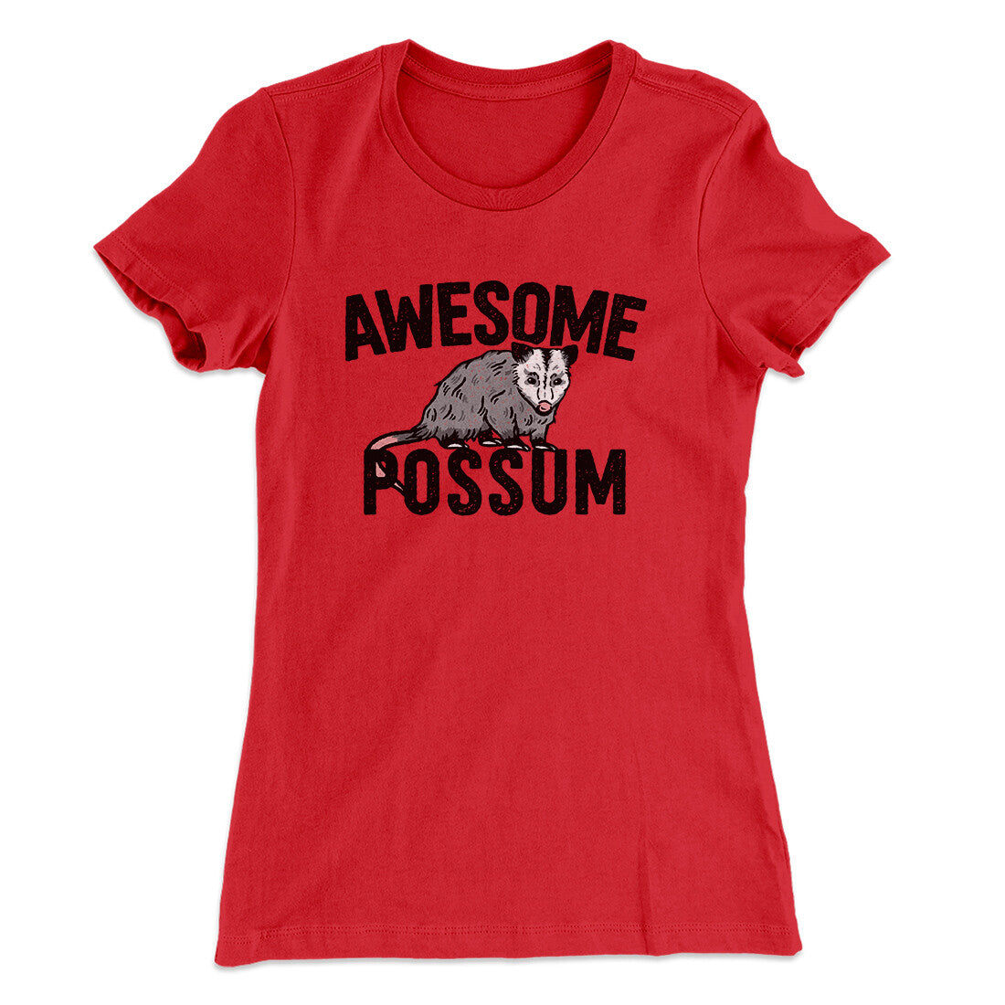 Awesome Possum Funny Women's T-Shirt Red | Funny Shirt from Famous In Real Life