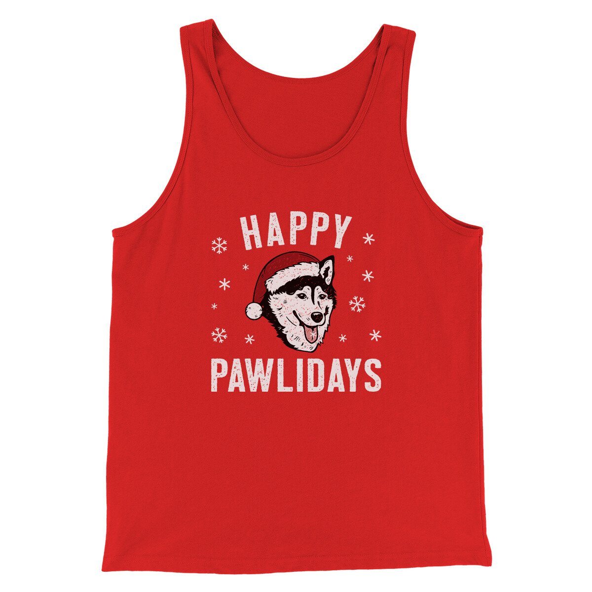 Happy Pawlidays Men/Unisex Tank Top | Funny Shirt from Famous In Real Life