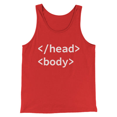 Html Head Body Funny Men/Unisex Tank Top Red | Funny Shirt from Famous In Real Life