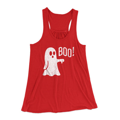 Boo - Ghost Women's Flowey Racerback Tank Top Red | Funny Shirt from Famous In Real Life