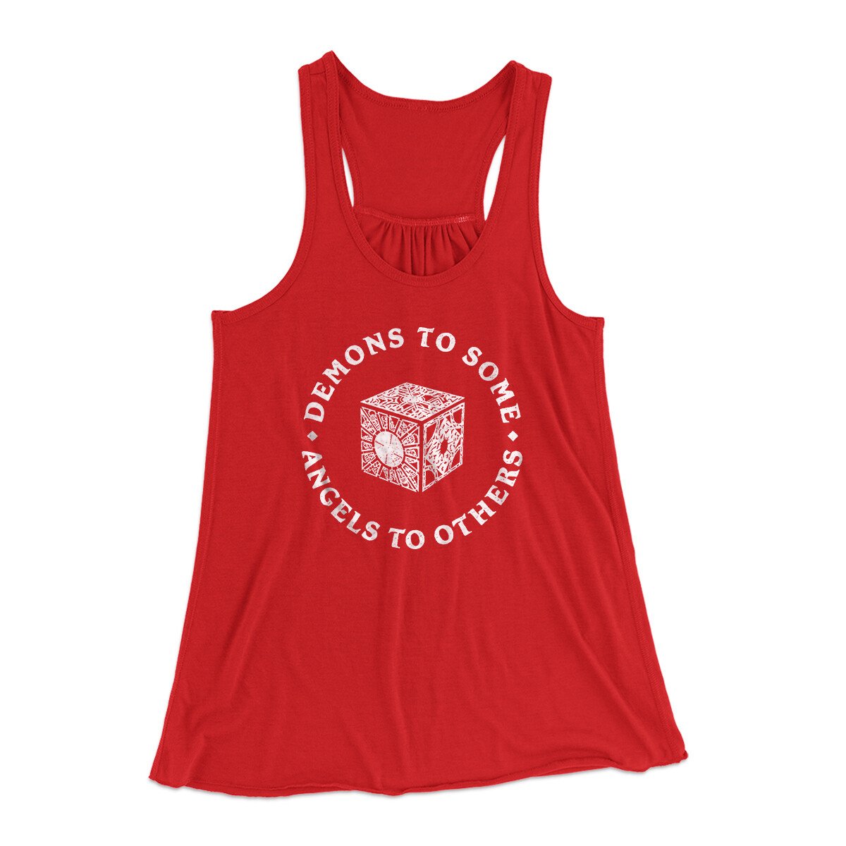 Demons To Some Angels To Others Women's Flowey Racerback Tank Top Red | Funny Shirt from Famous In Real Life