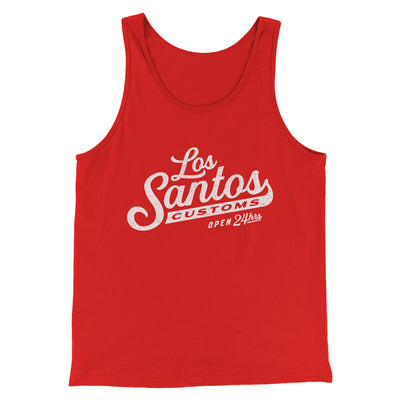 Los Santos Customs Men/Unisex Tank Top Red | Funny Shirt from Famous In Real Life